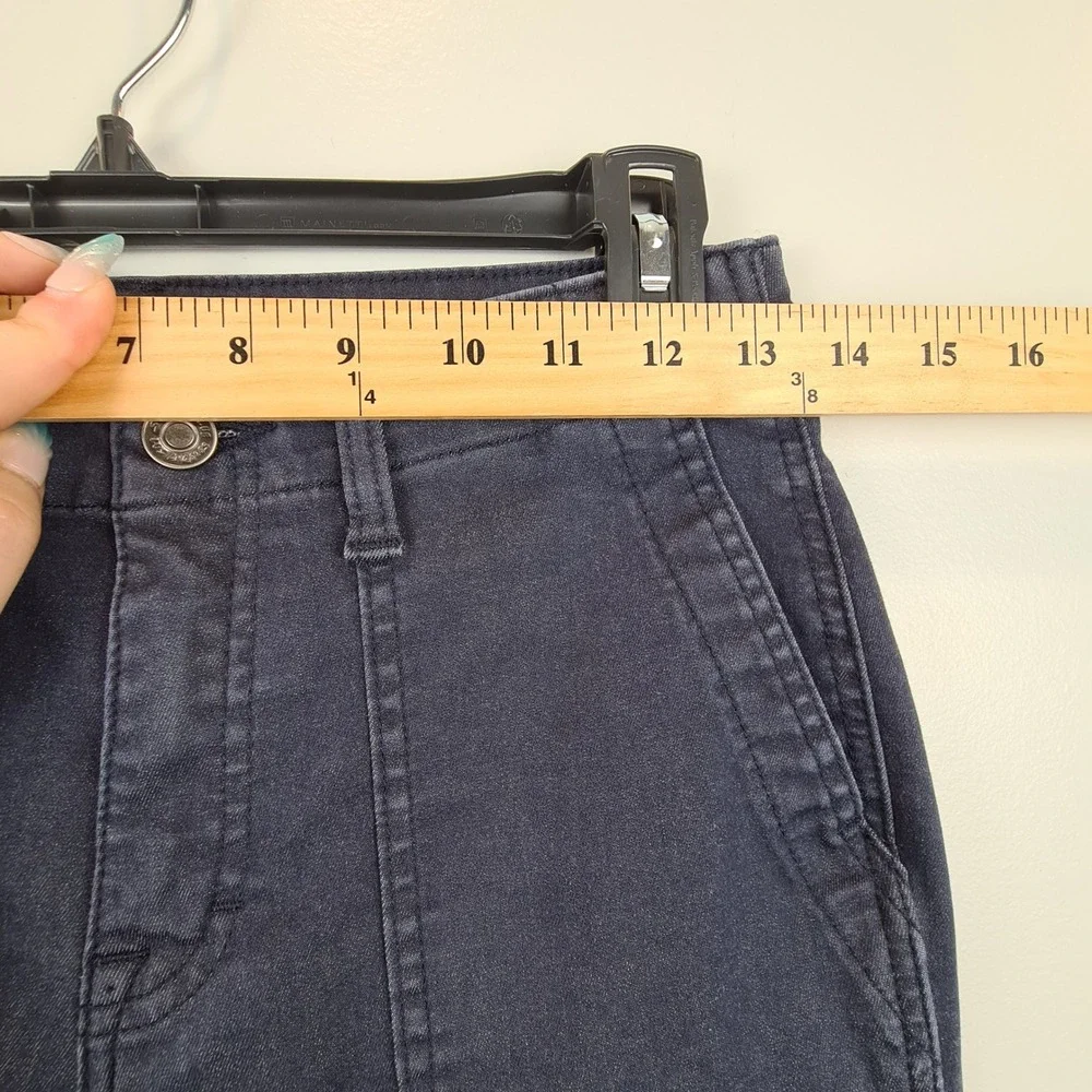 Studio Blue‎ Womens Navy Blue High Rise Utility Slim Cropped Pants Size 27 Jeans